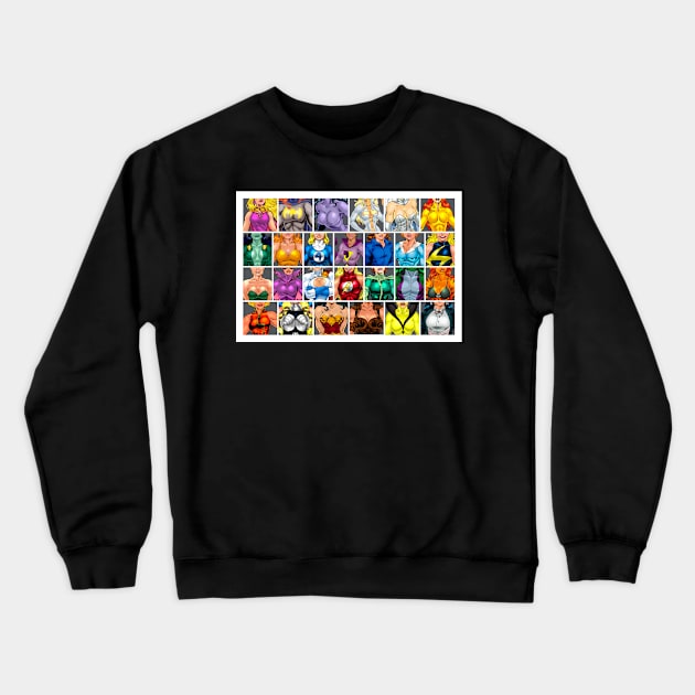 ABC's of Superheroines Crewneck Sweatshirt by Twogargs